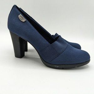 Anne Klein AK XMuse Sport Navy Blue Stretch Pump
